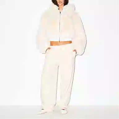 SKIMS FW25 Faux Fur Zip Up Jacket