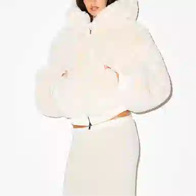 SKIMS FW25 Faux Fur Zip Up Jacket