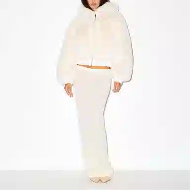 SKIMS FW25 Faux Fur Zip Up Jacket
