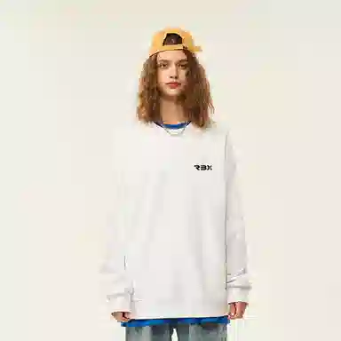 人本 印花图案简约户外逛街时尚宽松套头长袖圆领卫衣 男女同款