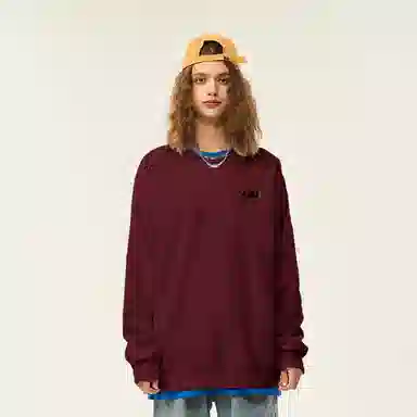 人本 印花图案简约户外逛街时尚宽松套头长袖圆领卫衣 男女同款