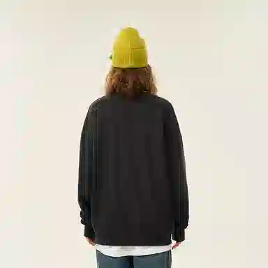 人本 印花图案简约户外逛街时尚宽松套头长袖圆领卫衣 男女同款