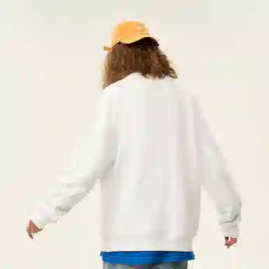 人本 字母简约印花百搭宽松长袖落肩袖套头圆领卫衣 男女同款