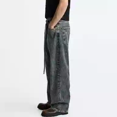 ZARA Vintage Washed Wide Leg Jeans Blue