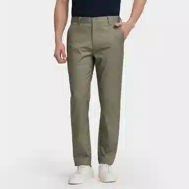 才子 时尚百搭简约纯色中腰直筒休闲裤 男款