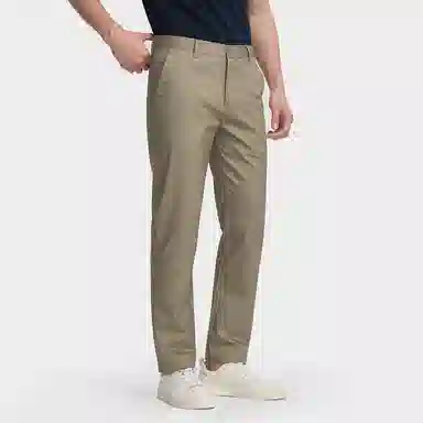 才子 时尚百搭简约纯色中腰直筒休闲裤 男款