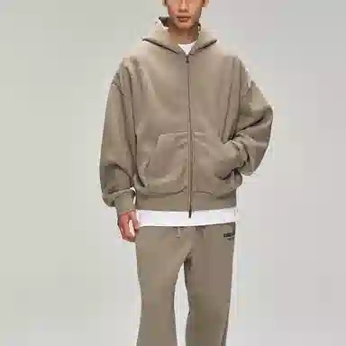 Fear of God Essentials SS25 Classic Full Zip-Up Hoodie Homestead Heather