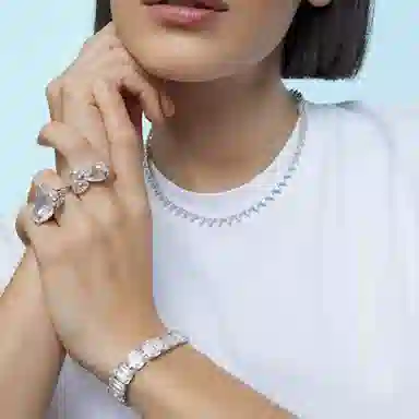 Swarovski Rhodium Plated Crystal Ring White