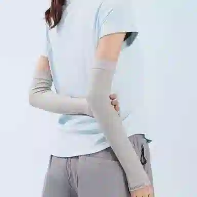 乔丹 纯色设计 吸湿纤维 防晒袖 女款 浅苔灰
