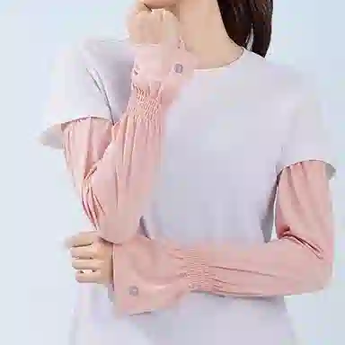 乔丹 纯色造型 吸湿纤维 防晒袖 女款 蓟粉色