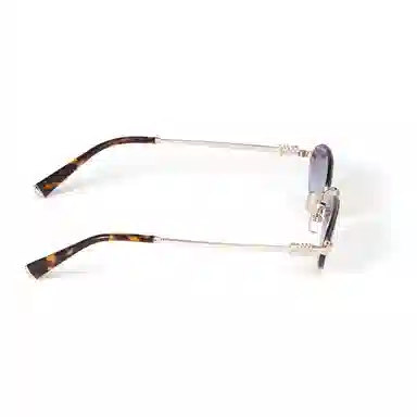 Miu Miu Oval Metal Sunglasses Gold