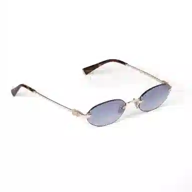 Miu Miu Oval Metal Sunglasses Gold