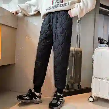 迷乐童堡 纯色中腰加绒保暖棉裤 儿童款