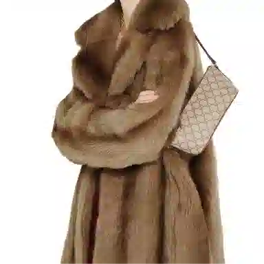 Gucci GG Emblem Small Shoulder Bag Ivory Brown