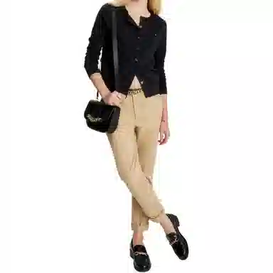 Tommy Hilfiger FW23 Solid Button-Up Cardigan Sweaters Dark Sable V