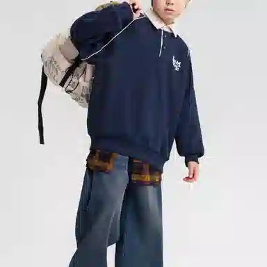 左西卫衣 字母加绒保暖防静电耐磨透气长袖 儿童款