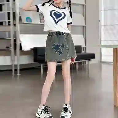 大童 浪莎 百搭透气舒适休闲运动套装 白色