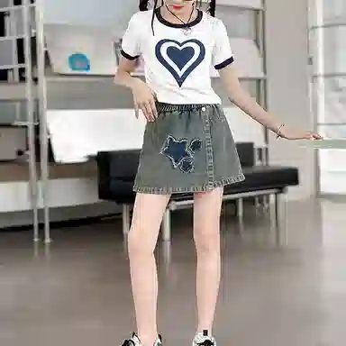 大童 浪莎 百搭透气舒适休闲运动套装 白色