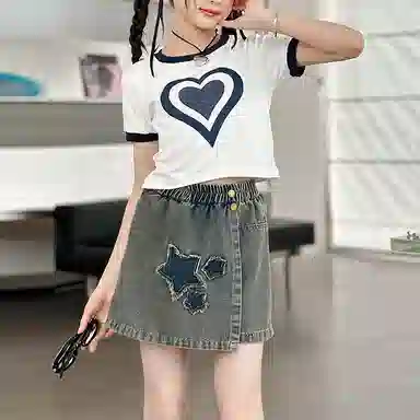 大童 浪莎 百搭透气舒适休闲运动套装 白色