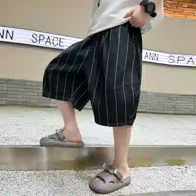 浪莎 宽松弹性舒适亲肤短裤 大童 黑色