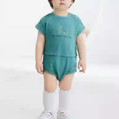 英氏连体衣 包屁三角爬休闲短袖 婴幼童