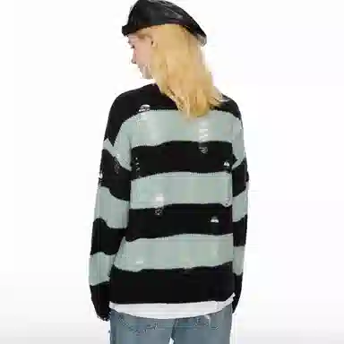 Guuka Hero Striped Knit Pullover Black