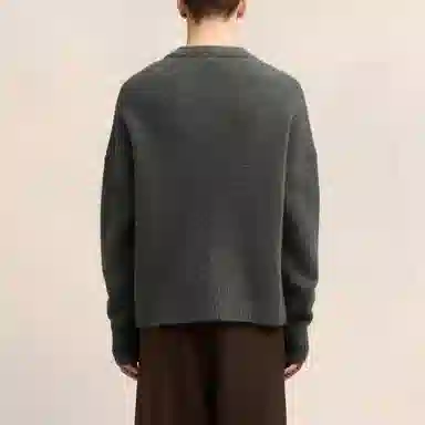 AMIPARIS FW24 V-Neck Cardigan Sweater Dark Grey