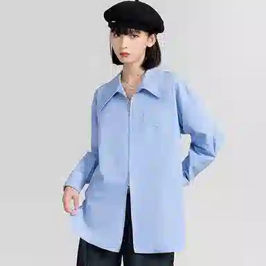 柏黛妃 纯色简约长袖衬衫 女款