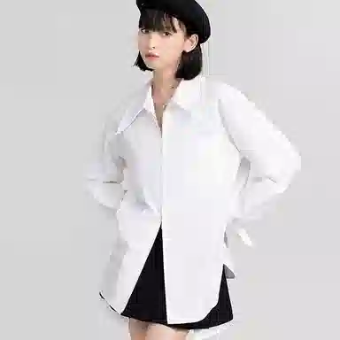 柏黛妃 纯色简约长袖衬衫 女款