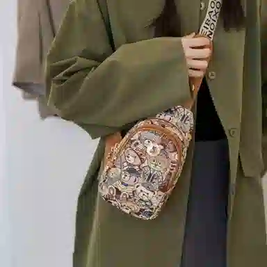 北包包 韩版潮流休闲百搭运动 织物 斜挎包胸包 常规 女款 粉色/棕色/藏蓝色