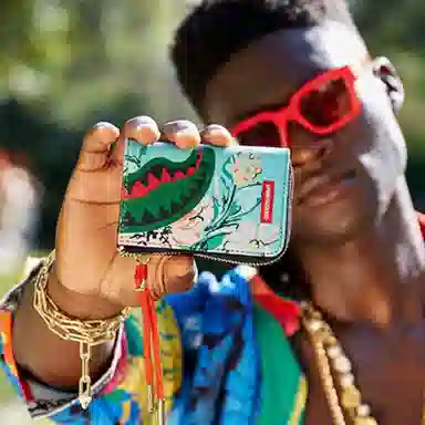 SPRAYGROUND Floral Shark Mouth Mini Wallet