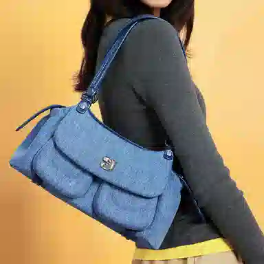 Gooloo Boston Bag Denim Blue