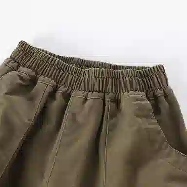 梦特娇 童装 纯色松紧腰束脚休闲裤 男童 深卡其