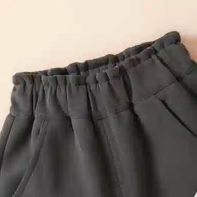 十月妈咪 童装 松紧腰小花棉质休闲裤 女童 深灰色