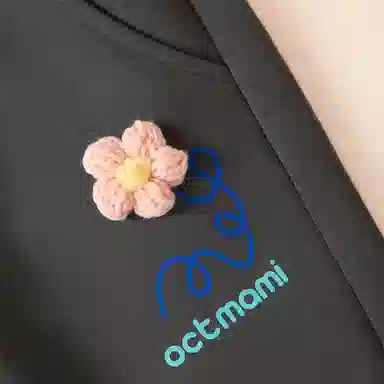 十月妈咪 童装 松紧腰小花棉质休闲裤 女童 深灰色