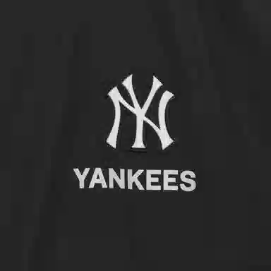 MLB Yankees Letter Print Zip Hoodie Black