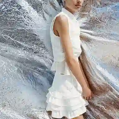 ZARA Mid-Rise Casual Skirt White