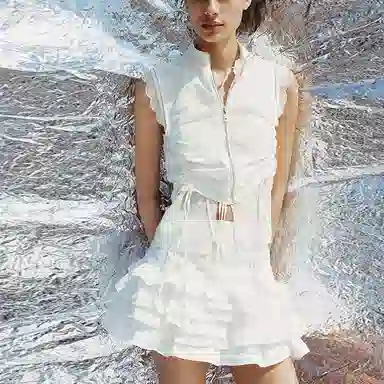 ZARA Mid-Rise Casual Skirt White