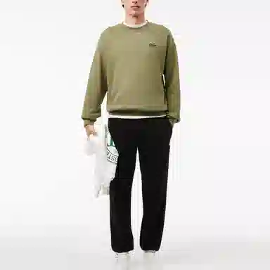Lacoste Classic Logo Crewneck Sweatshirt Khaki Green