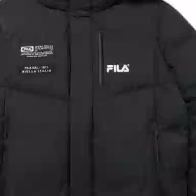 FILA Logo Hooded Down Jacket