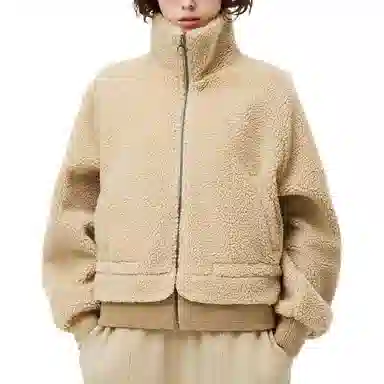 Lacoste Long Sleeve Fleece Jacket Milk Coffee