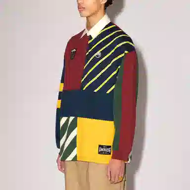 AMBUSH Striped Patchwork Rugby Shirt