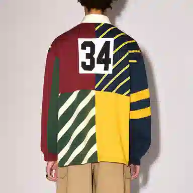 AMBUSH Striped Patchwork Rugby Shirt