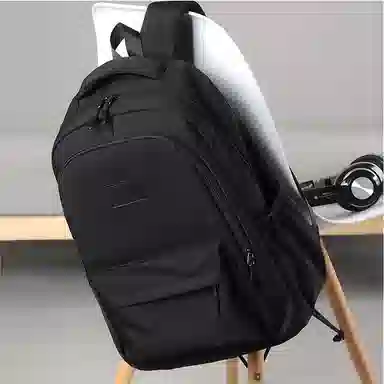 艾妮兔 旅行大容量初高中大学生简约拉链开合 涤纶（聚酯纤维） 书包背包双肩包 大号 男女同款情侣款 蓝/白/粉/灰/黑