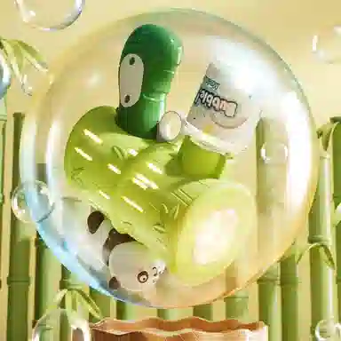 欧洛伊 熊墩墩泡泡枪全自动灯光熊猫 炫酷 泡泡机