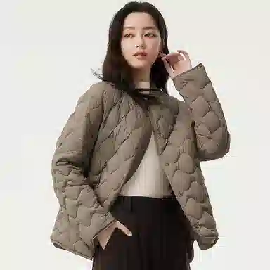 坦博尔 菱格轻暖保暖长袖羽绒服 女款