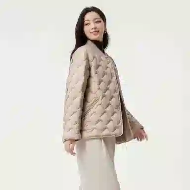 坦博尔 菱格轻暖保暖长袖羽绒服 女款