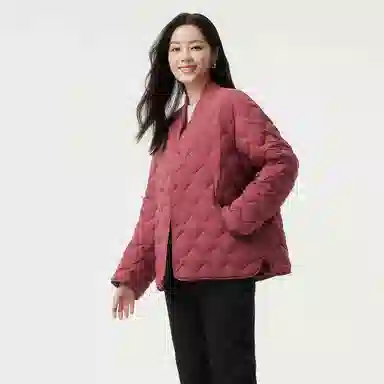 坦博尔 菱格轻暖保暖长袖羽绒服 女款