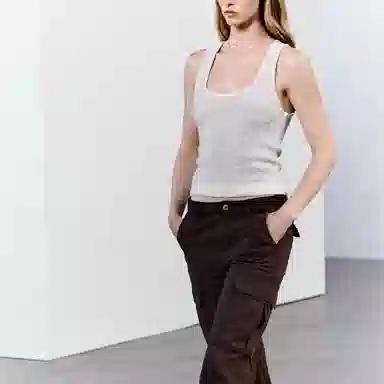 ZARA Sleeveless Knit Top Grey