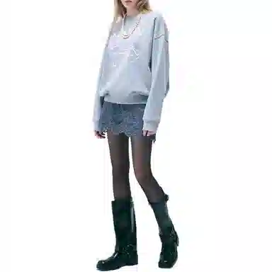 MARDI MERCREDI FW24 SWINGTHETAILDDANJIFLOWERCHOKER-GREYIVORY